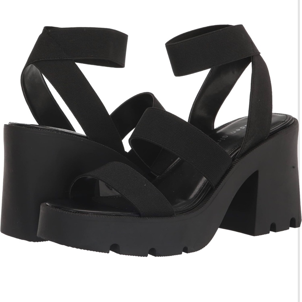 Madden Girl Women's Temple Heeled Sandal, Black, size 7.5